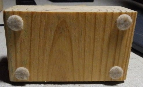 DIY speaker cable risers felt dampers.JPG