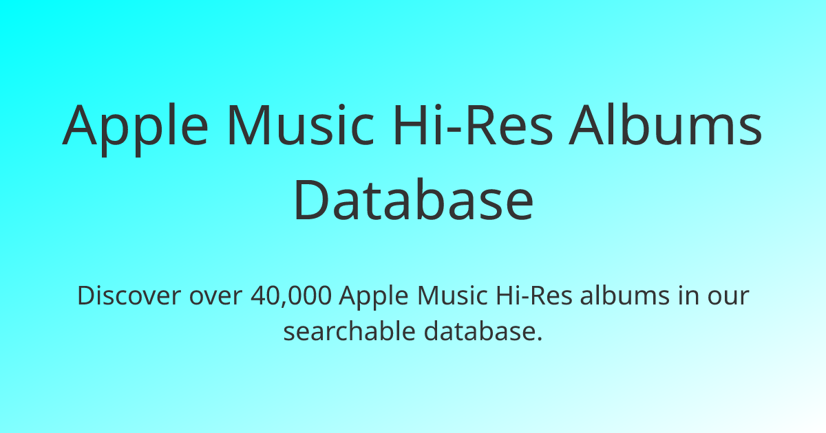 www.applemusichiresalbumsdb.com